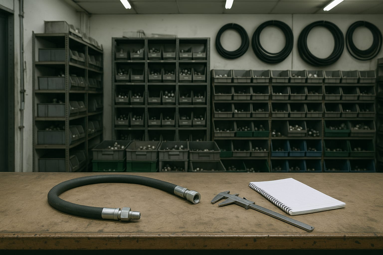 Comptoir de vente et rayonnages de raccords et de coupleurs